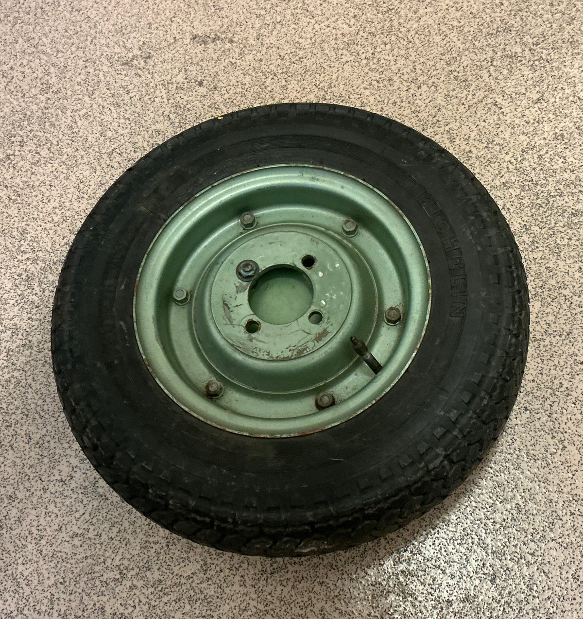 Vespa original 8 inch auxiliary fuel tank and spare wheel