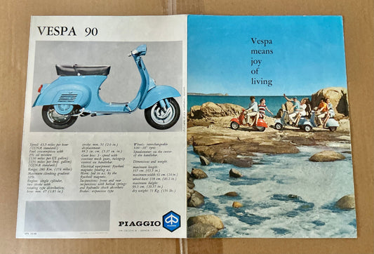 Vespa 1968 original V90 brochure in good condition