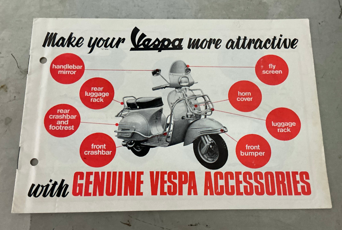 Vespa Douglas 1968 12 page original accessories catalogue