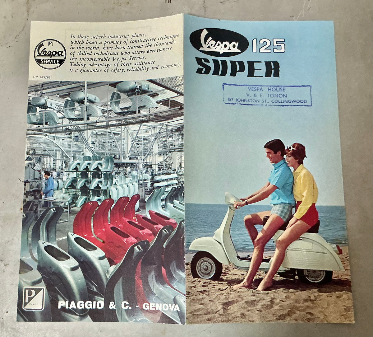 Vespa 125 Super original brochure
