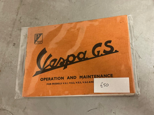 Vespa original GS150 VS1 to 5 maintenance booklet, UK post incl