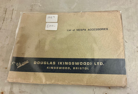 Vespa Douglas Assessories 1957 original catalogue , incl UK postage