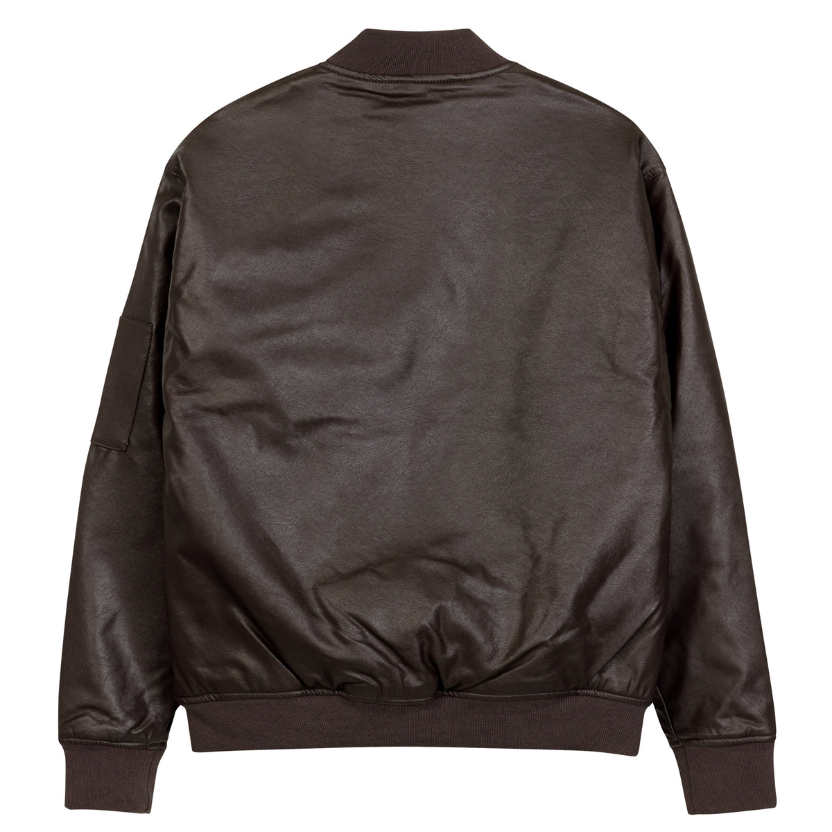 Leather embroidered "go" logo bomber jacket