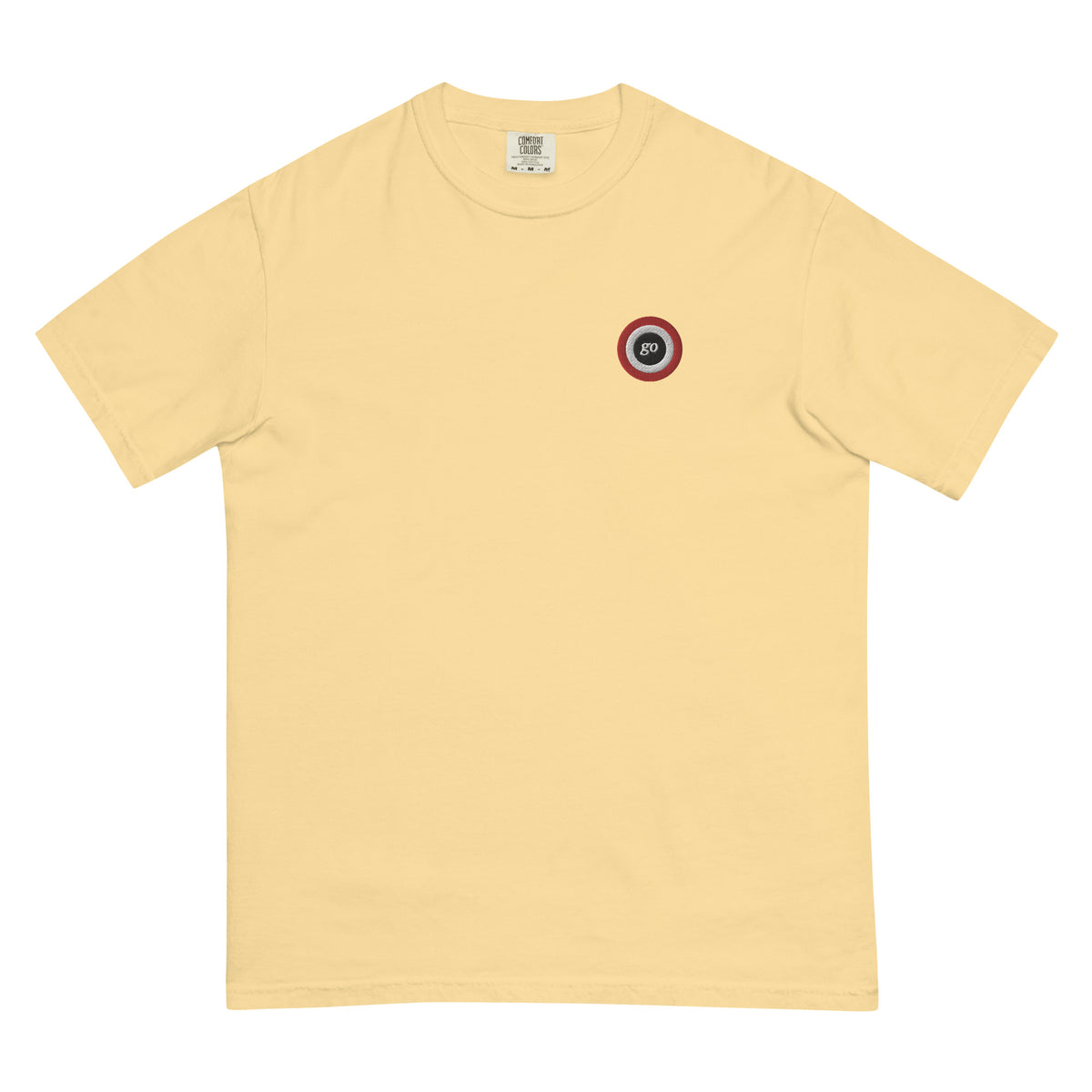Unisex embroidered "go" heavyweight t-shirt