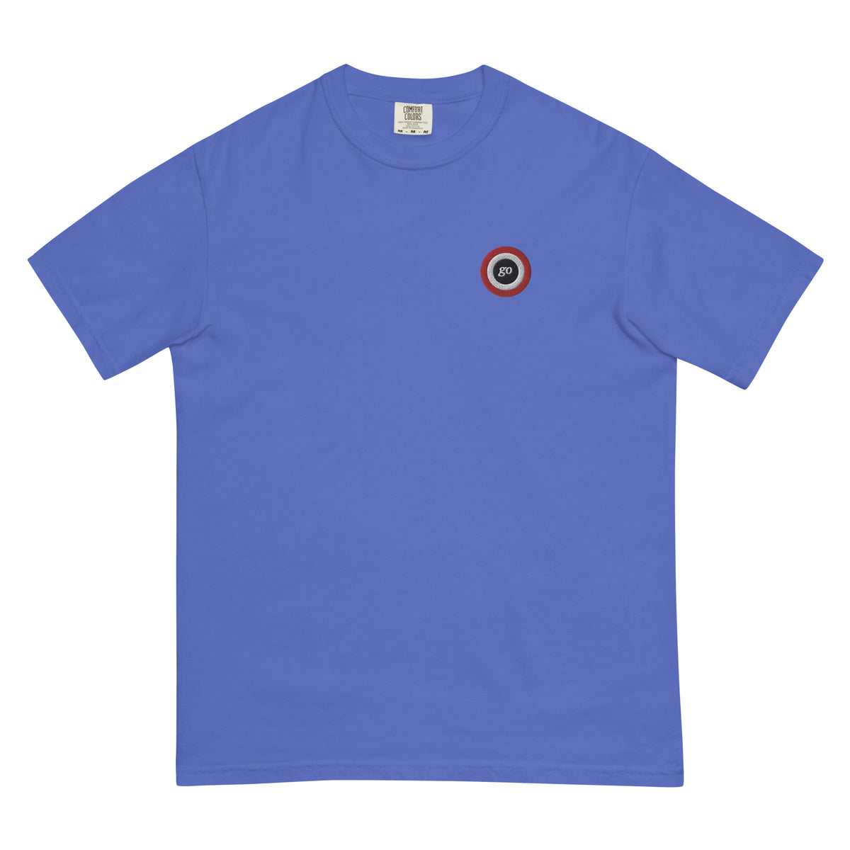 Unisex embroidered "go" heavyweight t-shirt