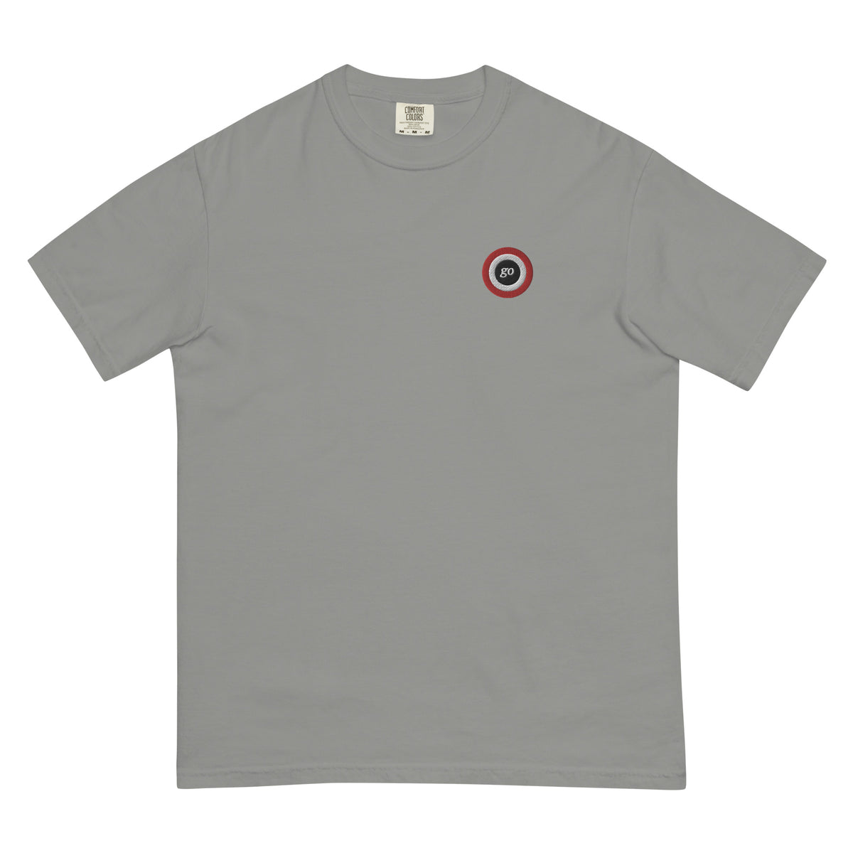 Unisex embroidered "go" heavyweight t-shirt