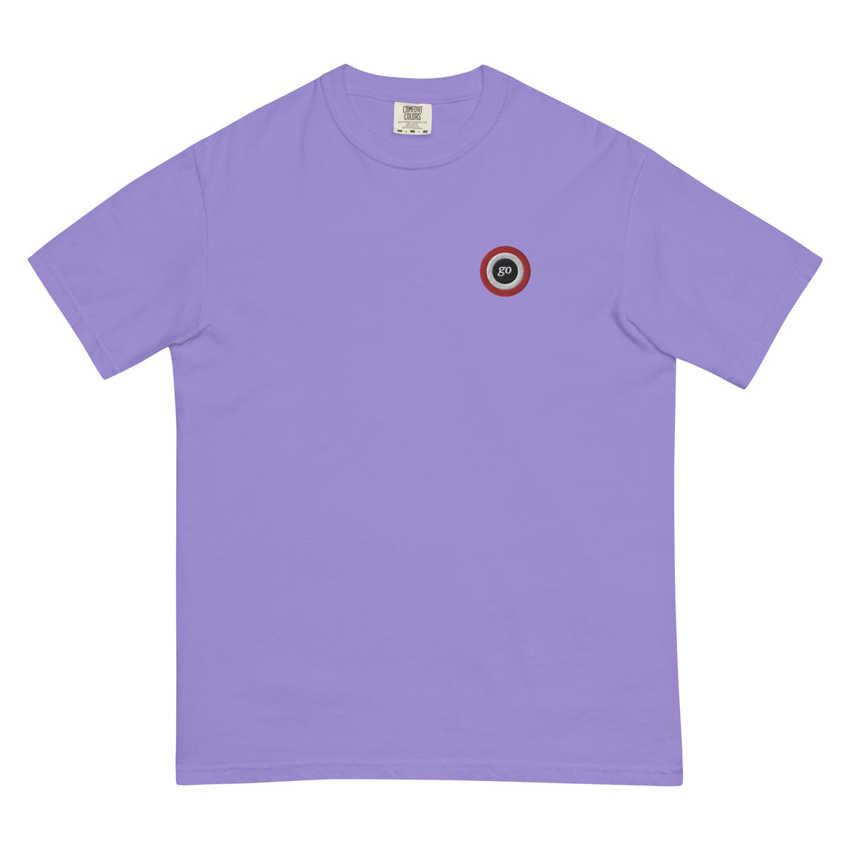 Unisex embroidered "go" heavyweight t-shirt