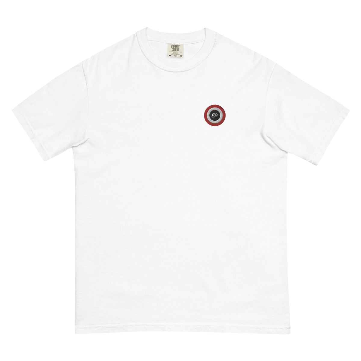 Unisex embroidered "go" heavyweight t-shirt
