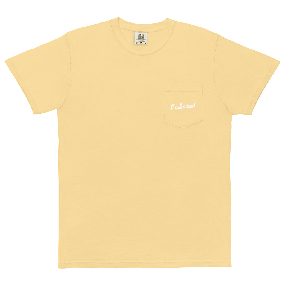 Unisex white print "Go Scoot" pocket t-shirt