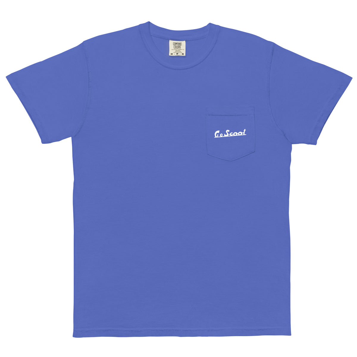 Unisex white print "Go Scoot" pocket t-shirt