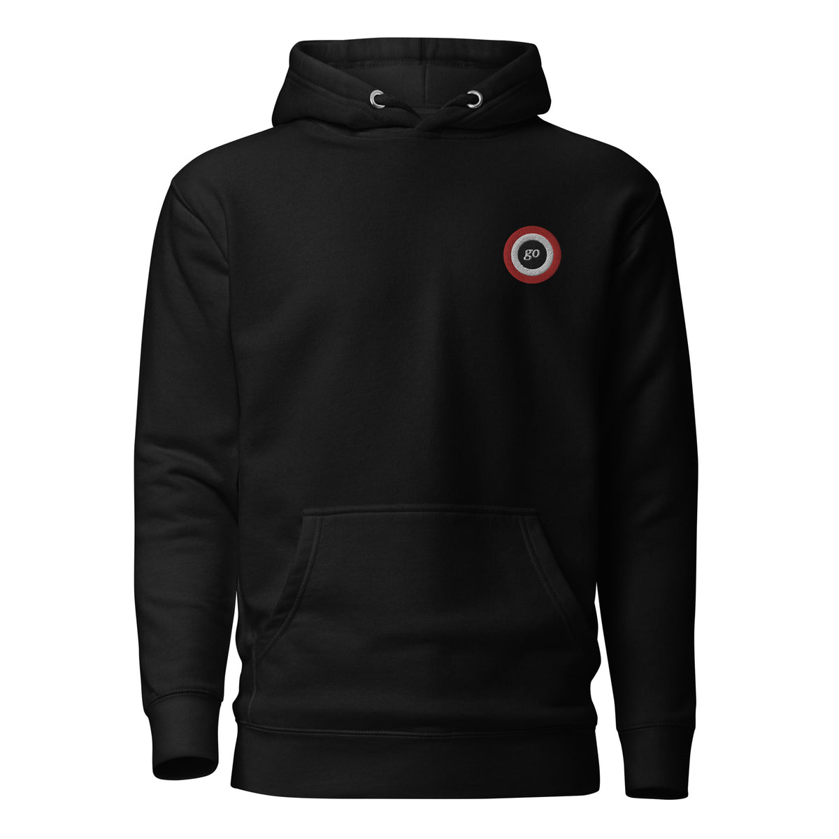 Unisex embroidered "go" hoodie