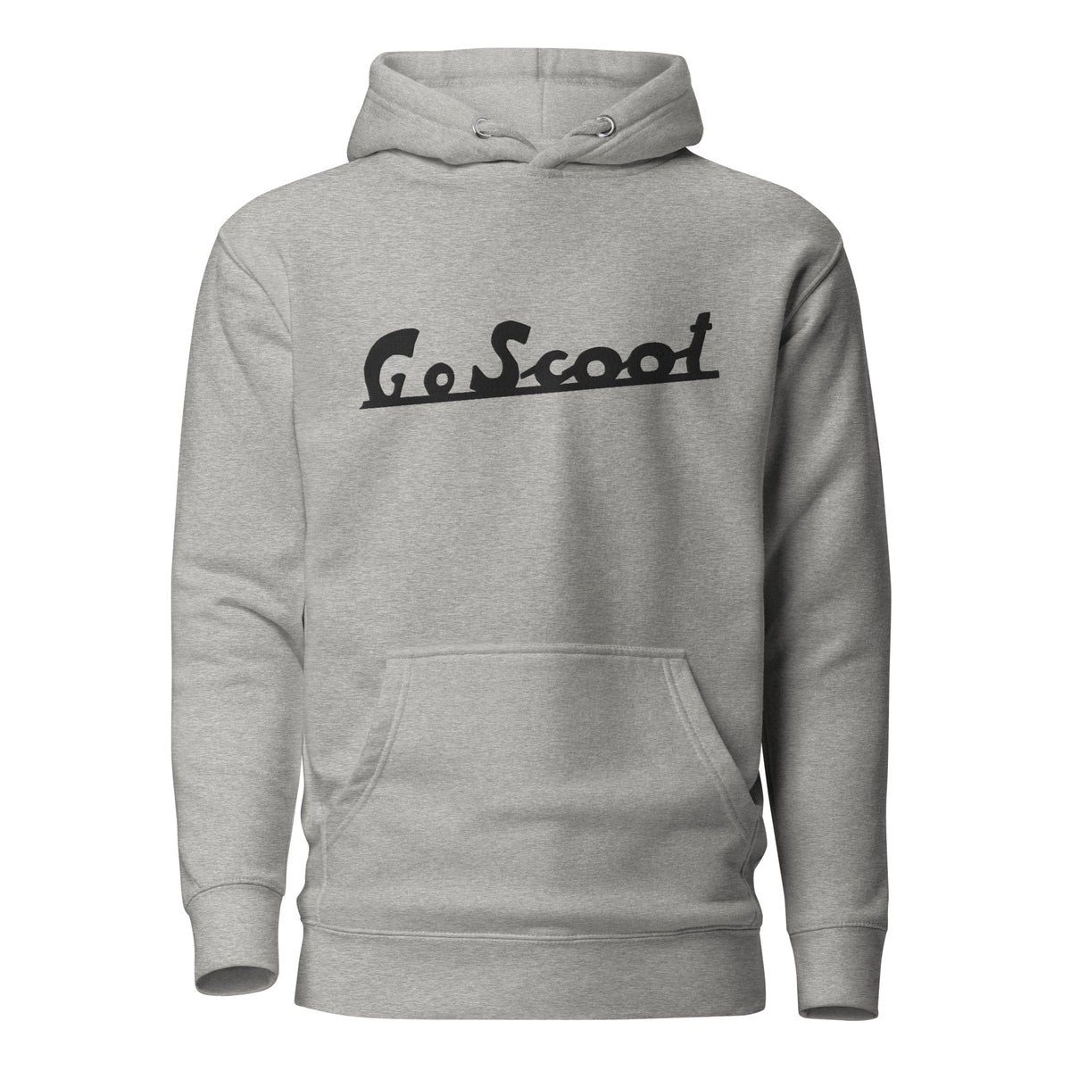 Unisex black embroidery "Go Scoot" hoodie