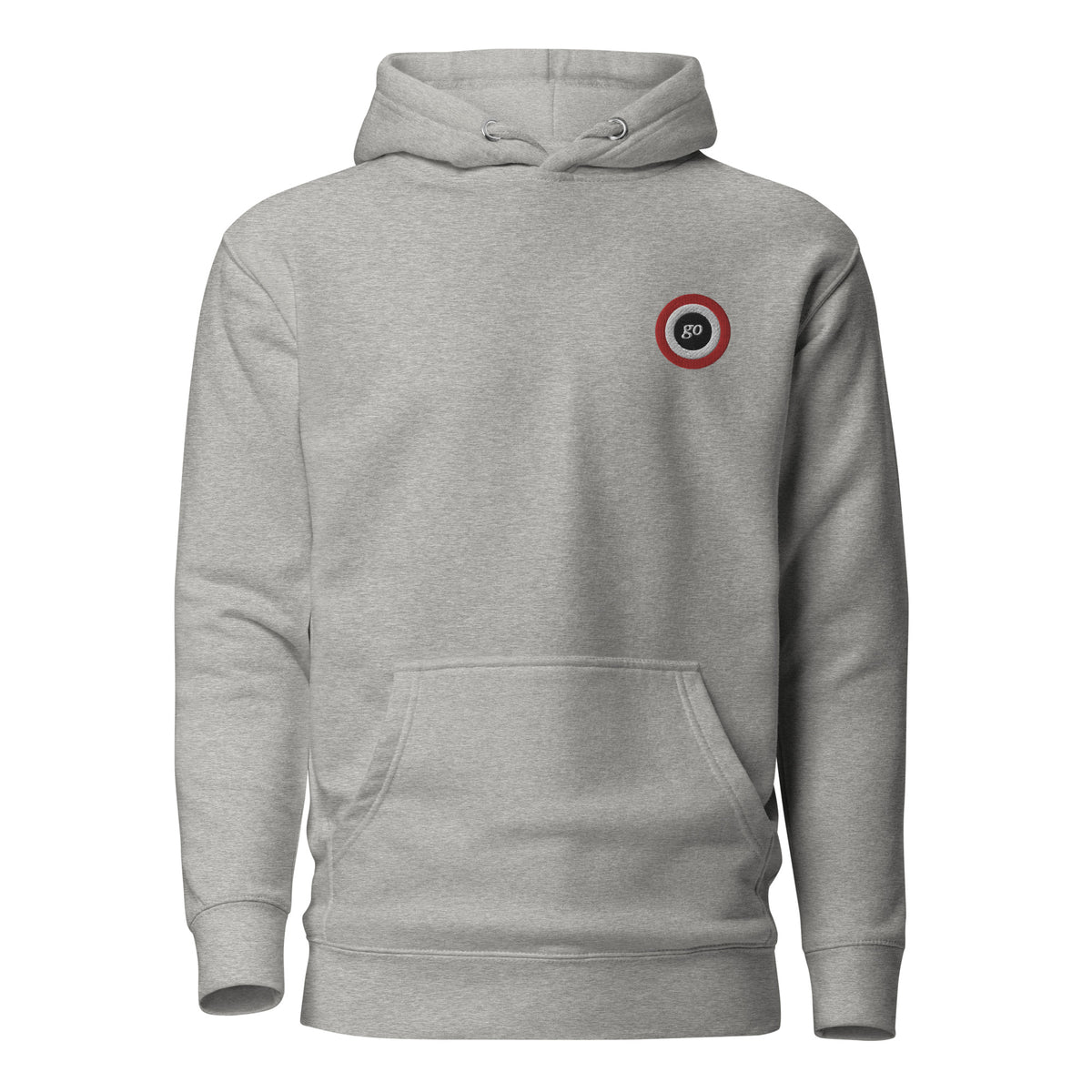 Unisex embroidered "go" hoodie