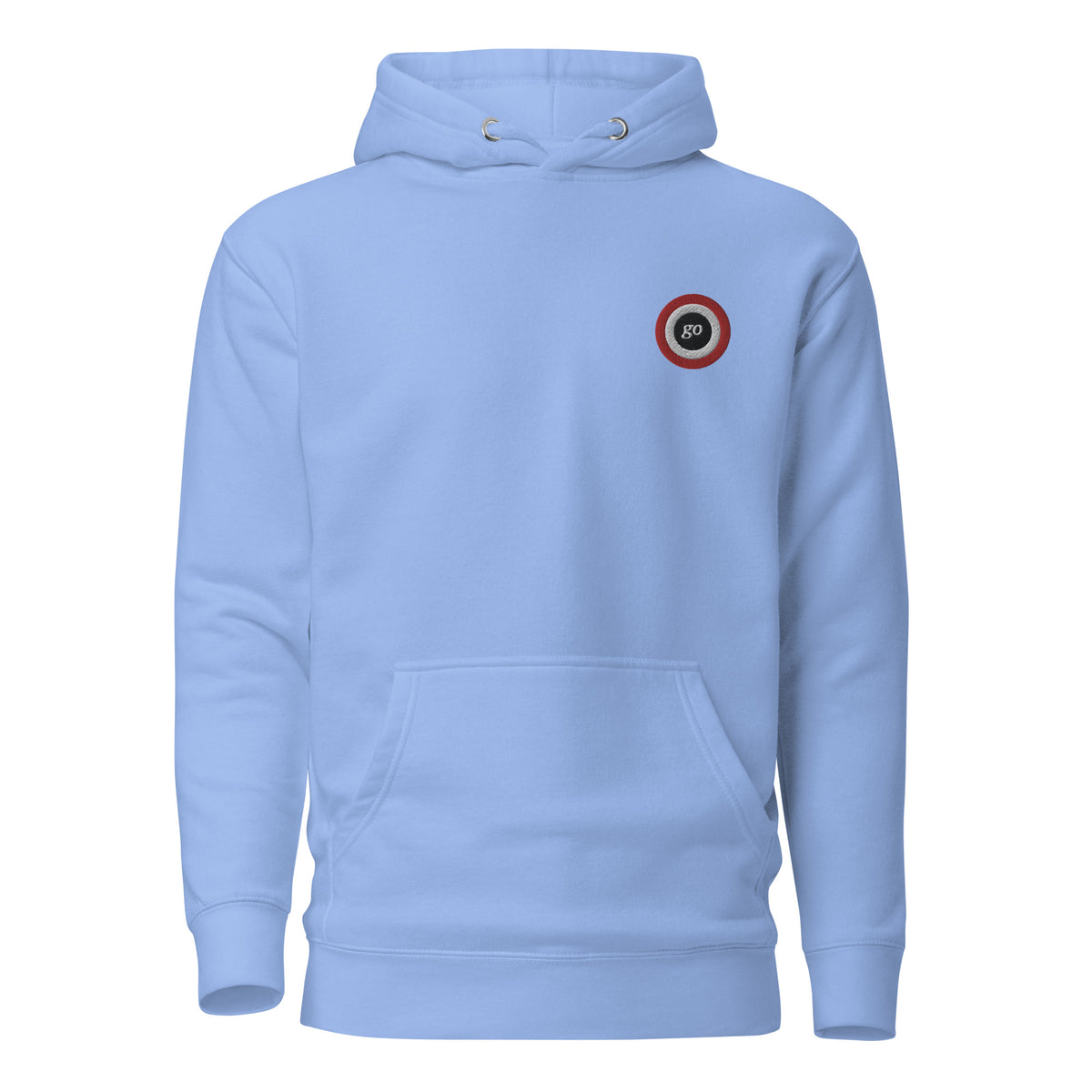Unisex embroidered "go" hoodie