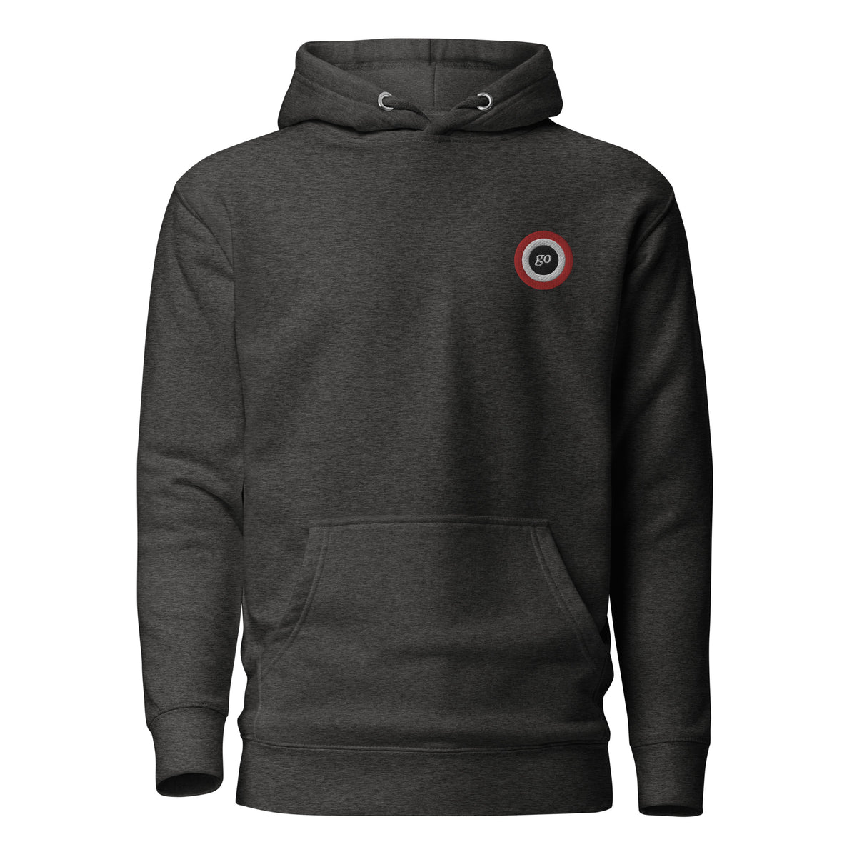 Unisex embroidered "go" hoodie