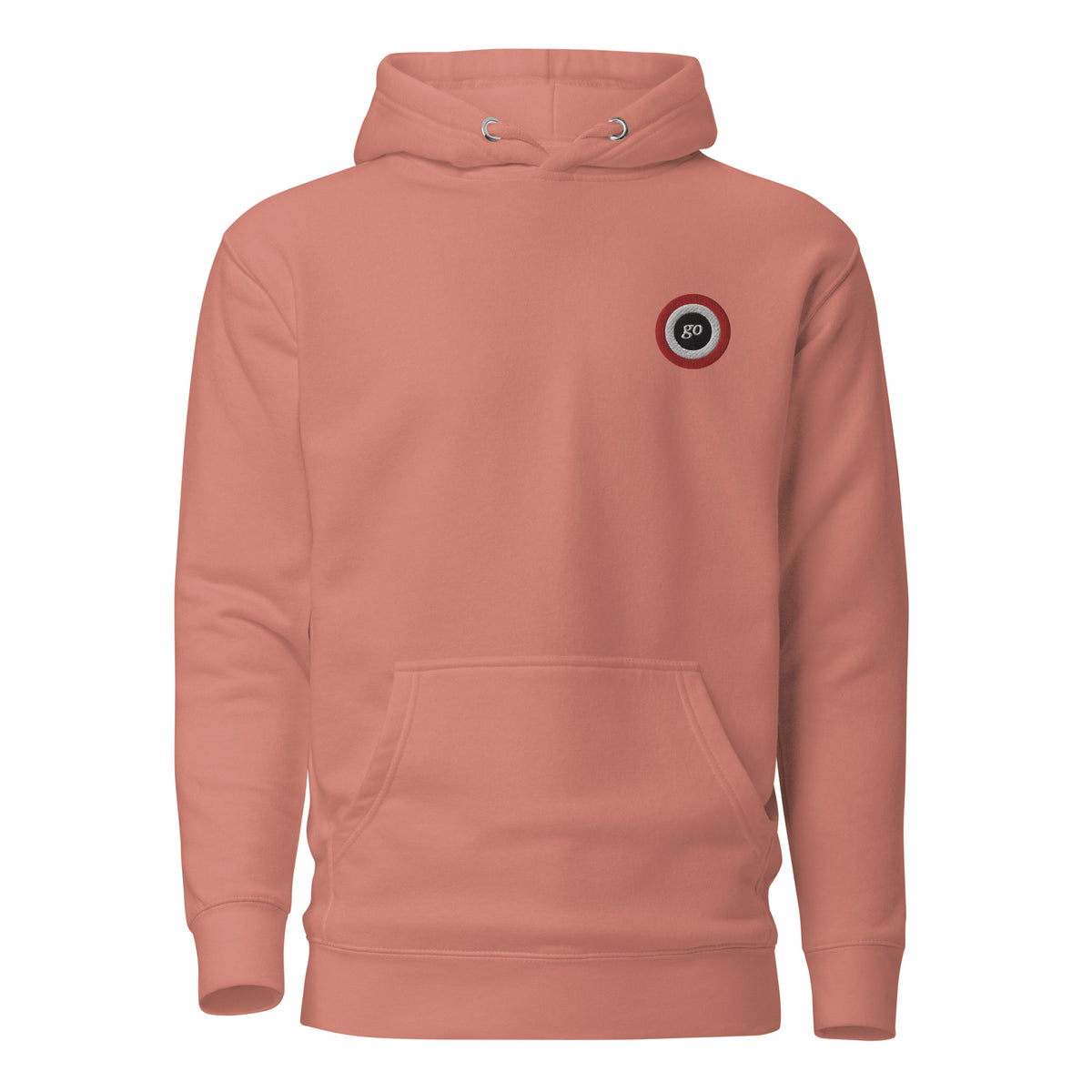 Unisex embroidered "go" hoodie
