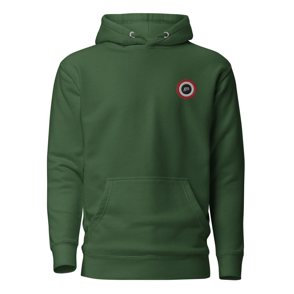 Unisex embroidered "go" hoodie