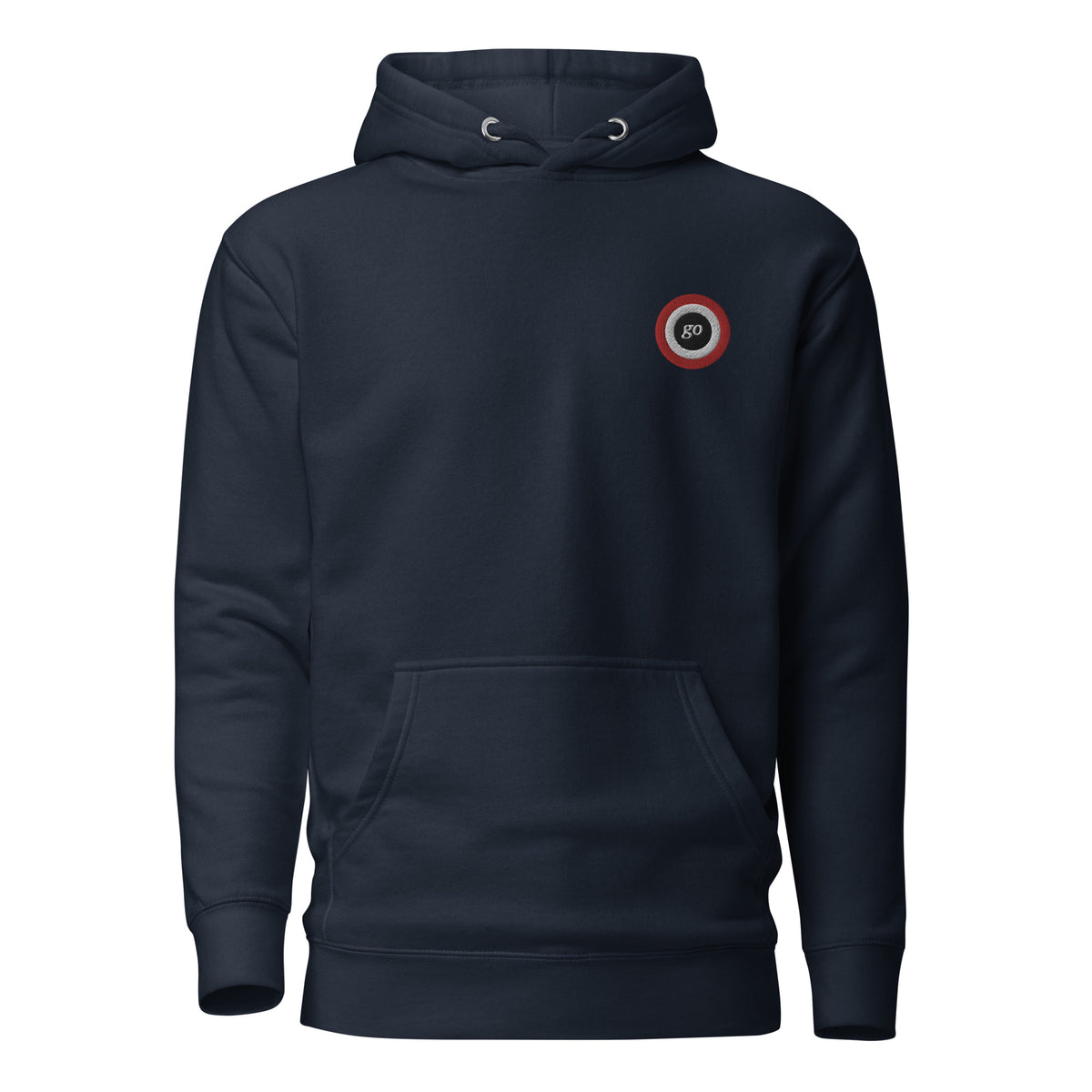 Unisex embroidered "go" hoodie