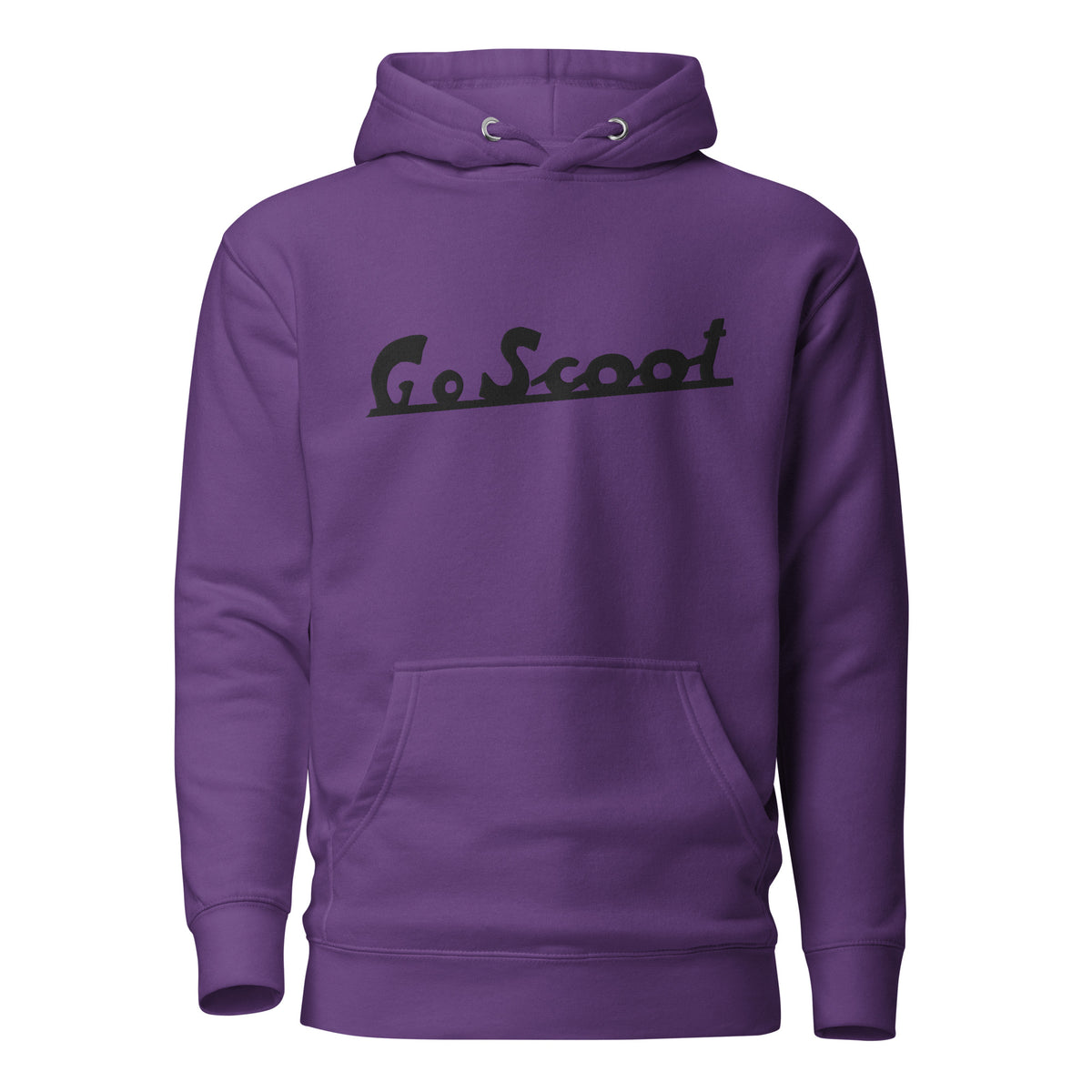 Unisex black embroidery "Go Scoot" hoodie