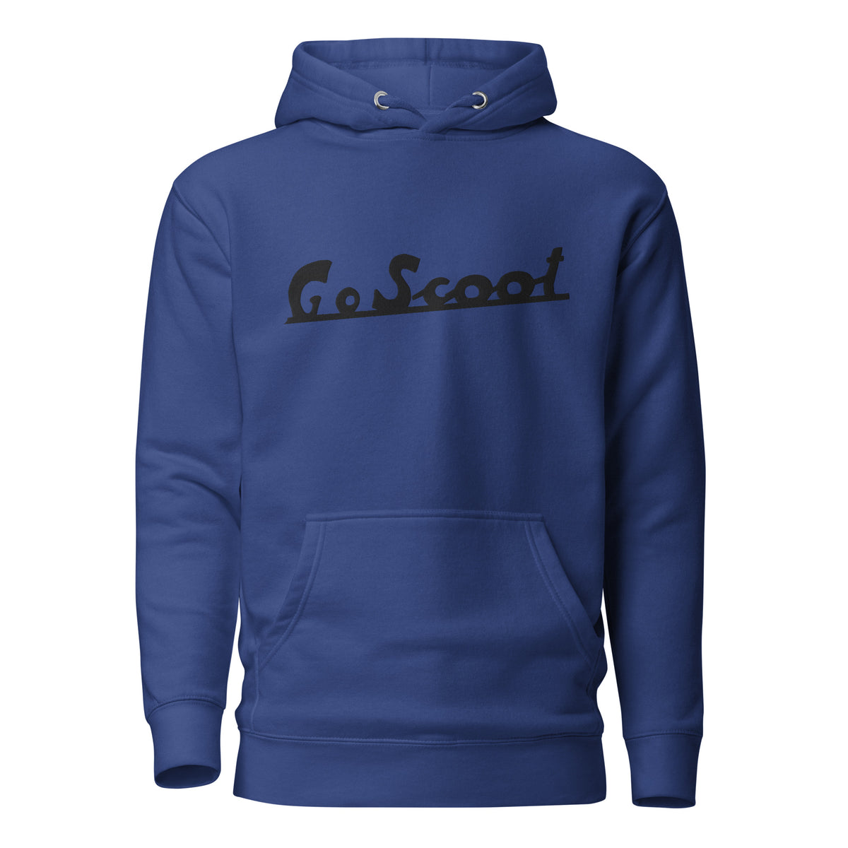 Unisex black embroidery "Go Scoot" hoodie
