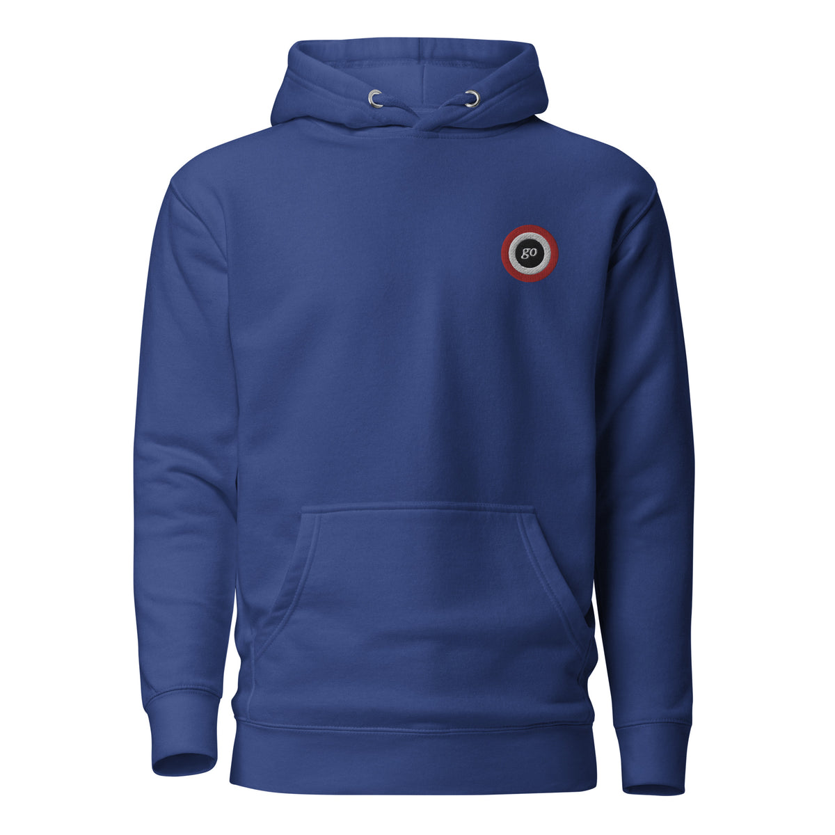 Unisex embroidered "go" hoodie